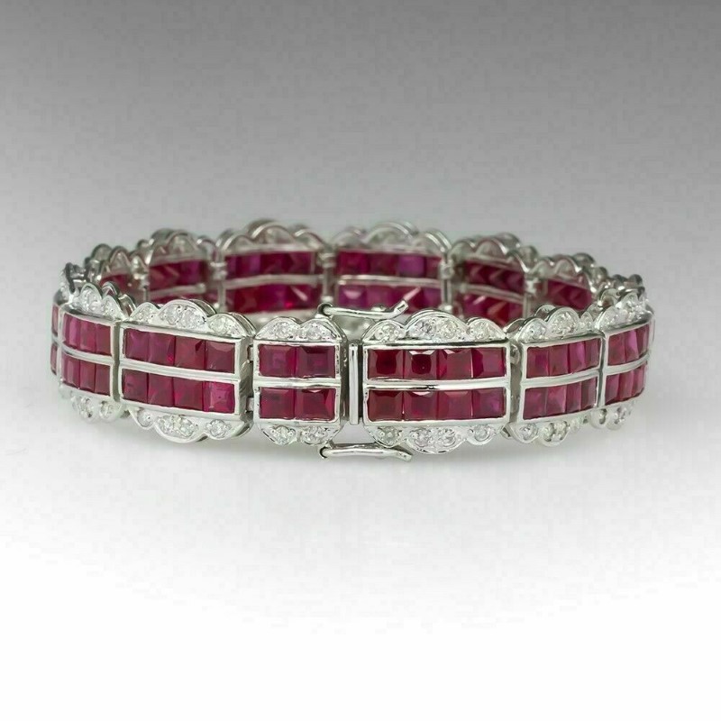 Vintage Harry Winston 1930's ruby and diamond bracelet